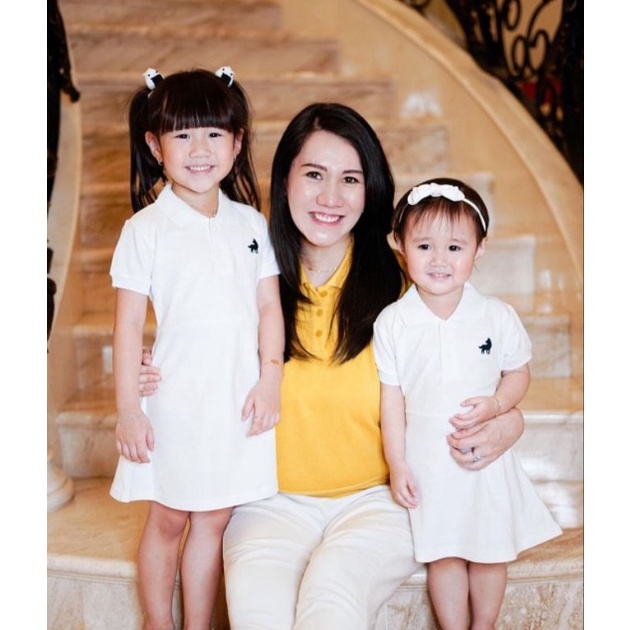 LANGSUNG KIRIM Baju Anak Perempuan Polo Dress Anak Little Warren Putih ( Kaos Polo Anak )