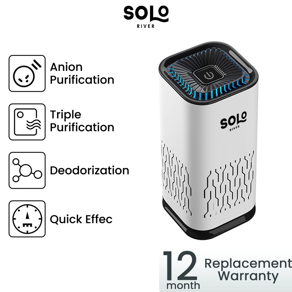 Paling Diminati.. SOLO RIVER Air Purifier Mobil Mini Penghilang Asap Rokok Pembersih Udara Mobil