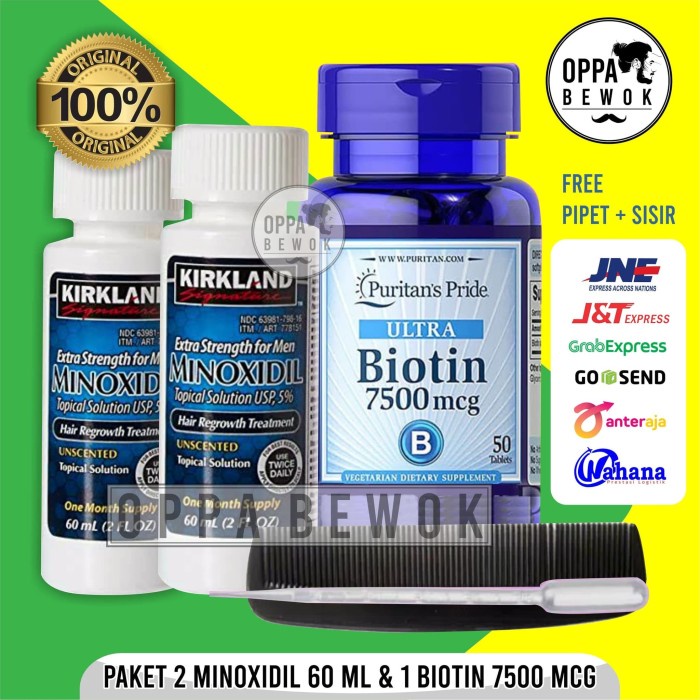 PAKET INSTANT BREWOK MINOXIDIL DAN BIOTIN 7.500MCG TERBARU