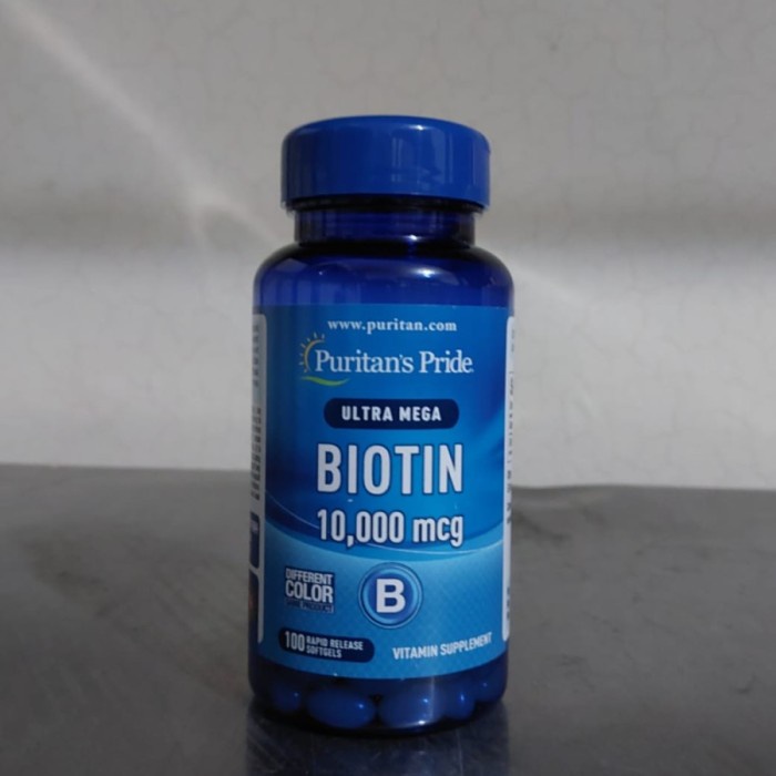 PURITAN'S PRIDE ULTRA MEGA BIOTIN 10,000MCG - 100 SOFTGELS