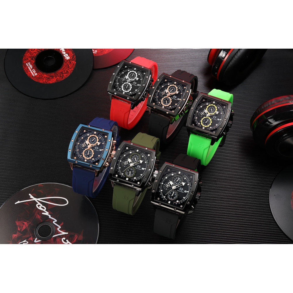 Jam Tangan Pria Evans Jayden 9463 Rubber Chrono