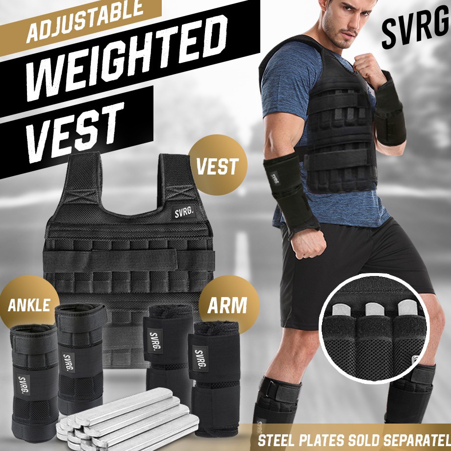 Best Seller Svarga Adjustable Weighted Vest - Wrist & Ankle Weight - Rompi Beban