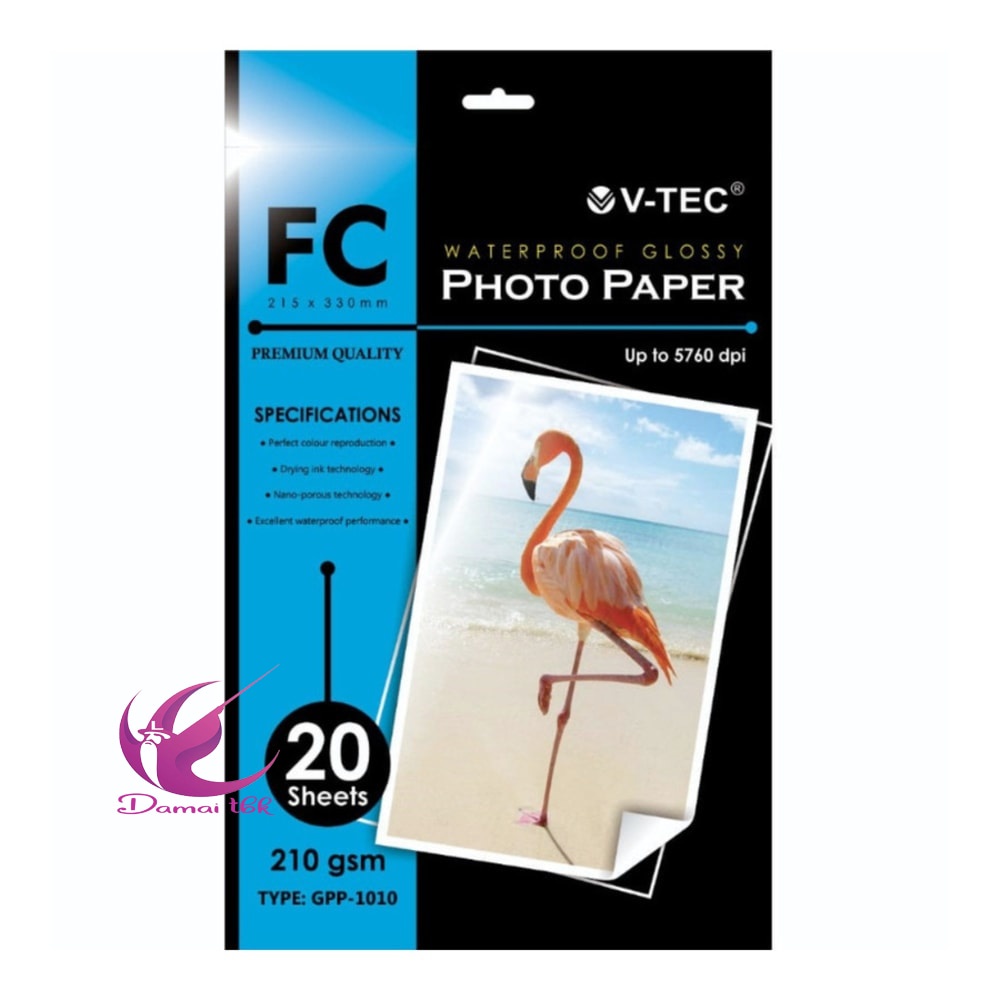 

V-Tec Glossy Photo Paper Folio F4 210 gsm GPP-1010