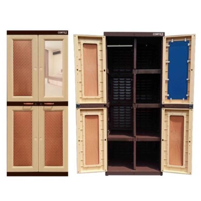 JUMBO Lemari Pakaian Plastik Lemari 4 Susun Cortez Gantungan Hambalan