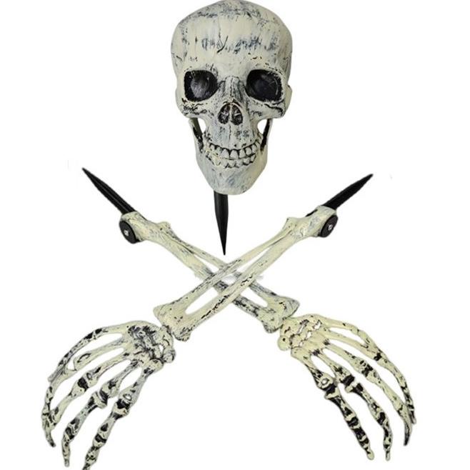 

New Set Tangan Kepala Tengkorak Dekorasi Halloween Outdoor Mainan Skull Stok Terbatas