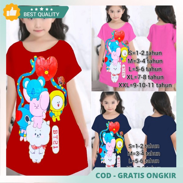 Dress Anak Perempuan Cantik Daster Snak Import Baju Daster Anak 1 2 3 4 5 6 7 8 9 10 Tahun Homedress