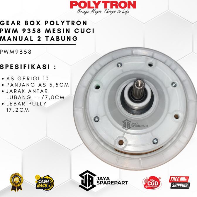 (:(:(:(] PWM-8366 Gear Box | Gearbox Mesin Cuci Polytron PWM-8366