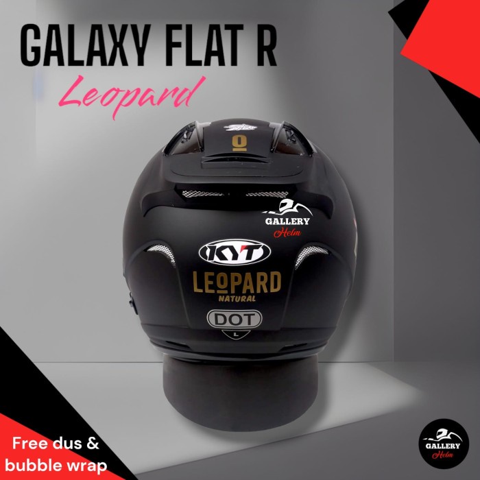 Kyt Galaxy Flat R Hitam Doff Leopard / Helm Kyt Half Face