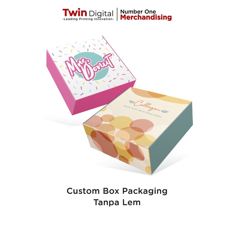 

Limited Productv2V6h Twindigital Custom Box Packaging Kecil Tanpa Lem Kotak Hadiah Praktis Kemasan Produk - Kardus Donat Mini 10x10x4 cm