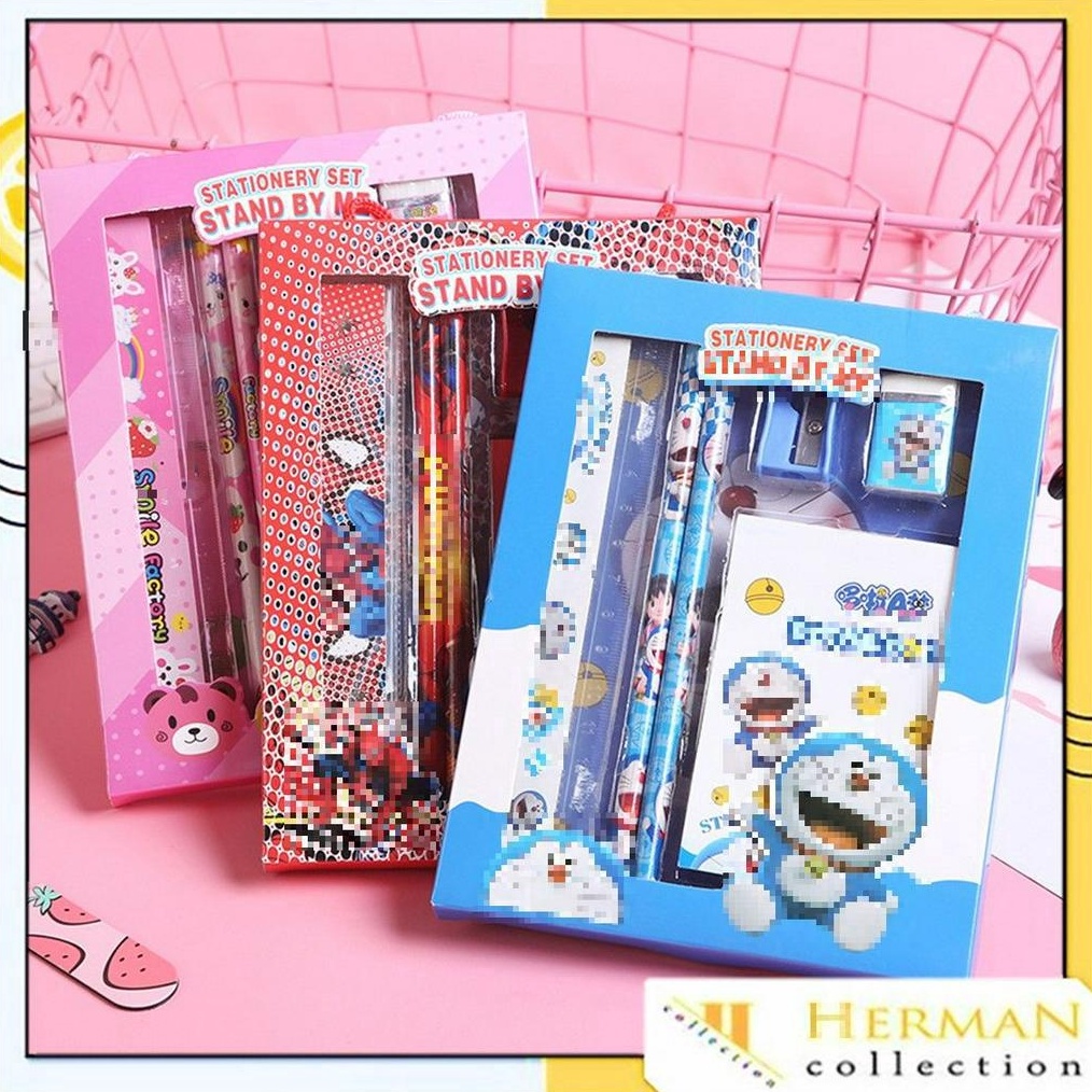 

PPJY0367 HC Alat Tulis Set 6IN1 Stationery Set Lucu Karakter Set Perlengkapan Alat Tulis Sekolah Anak-Anak TK Murah Import