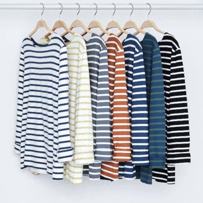 Kaos Garis garis / Kaos Stripe Salur Wanita lengan Panjang