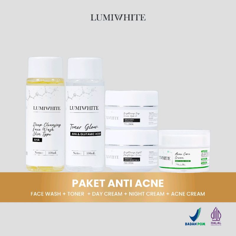 E1 - Paket Lengkap Skincare Penghilang Jerawat / Lumiwhite Paket Acne Care Lengkap