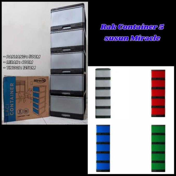 '+'+'+'+] RAK CONTAINER 5 SUSUN MIRACLE LEMARI LACI PLASTIK UNTUK BAJU ARSIP