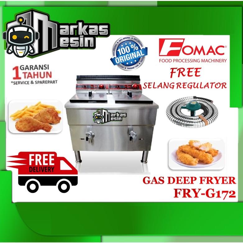 TER-UPDATE GAS DEEP FRYER 17X2 LITER PENGGORENGAN MAKANAN FRY-G172 FOMAC #ORIGINAL