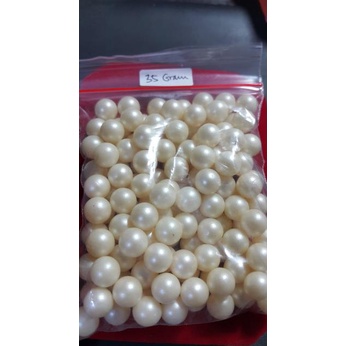 

favorit] MUTIARA JEPANG SYNTETIS BULAT WHITE PEARL PERHIASAN PER BIJI