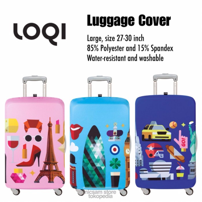 LOQI sarung pelindung koper luggage cover L 27-30 inch