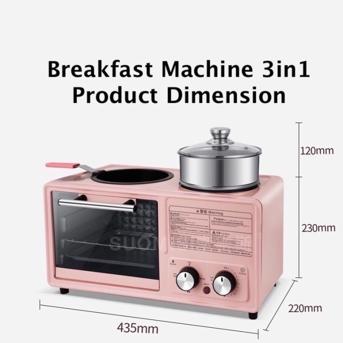 Breakfast Machine 3 In 1 / Multifungsi Oven / Alat Masak Praktis Impor