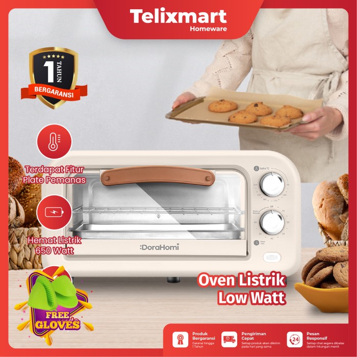 Oven Listrik Low Watt Electric Open Kue Alat Panggang 12L