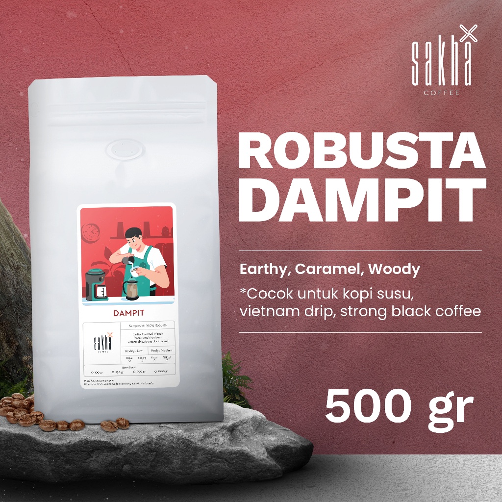 

Kopi Fine Robusta Dampit Malang Coffee Roast Beans Espresso 500 Gram Biji Bubuk Sakha Roastery