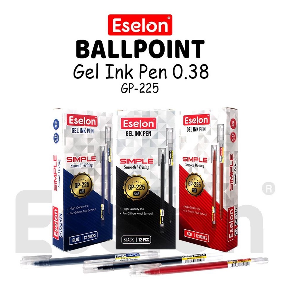 

BKHC8496 12pcs Pulpen Gel Simple ESELON GP-225 / 1 pak Pulpen Gel Office