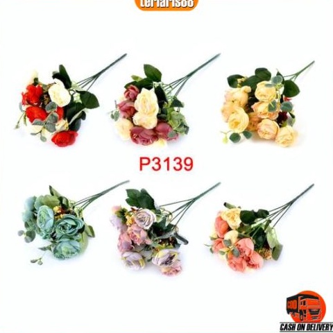 ZZGH4605  TL88 BUNGA DEKORASI / BUNGA ARTIFISIAL(1 BUKET 10 KUNTUM BUNGA)P3139