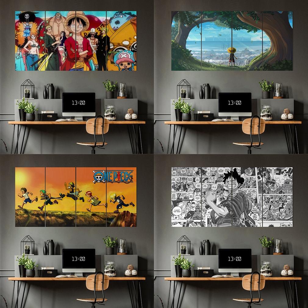 [120x60cm] Wall Decor Pajangan Poster Kayu Hiasan Dinding Lukisan One Piece Anime Landscape Ruang Ta