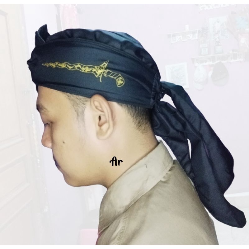 iket udeng jawa sunda topi kepala peci hitam motif keris sunda jawa solo jogja kliwir motif keris uk