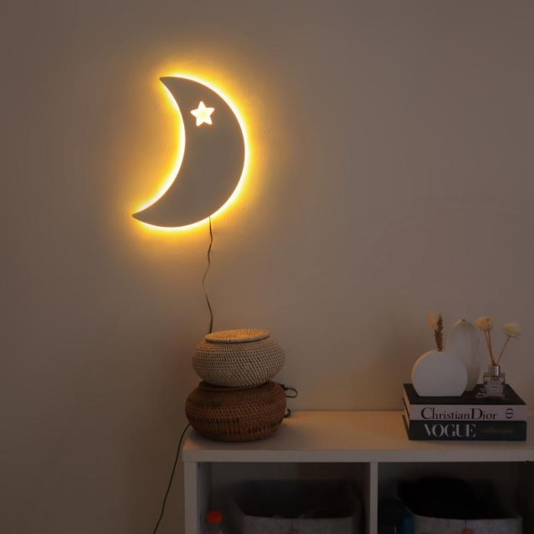 LAMPU BULAN/LED/LAMPU TIDUR/NORDIC/NURSERY/LAMPU AESTHETIC/HIASAN DINDING KAMAR/PAJANGAN/DEKORASI