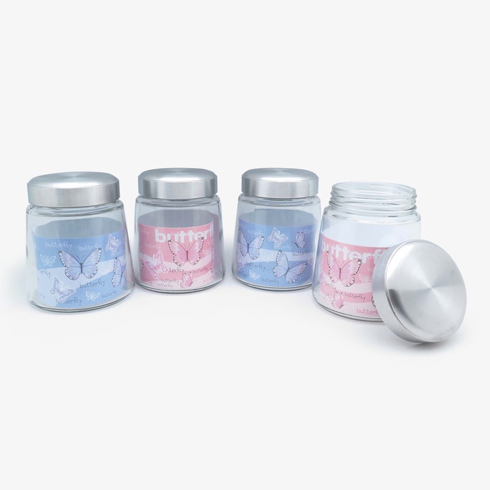 Toples Kaca Kig Silver Isi 4