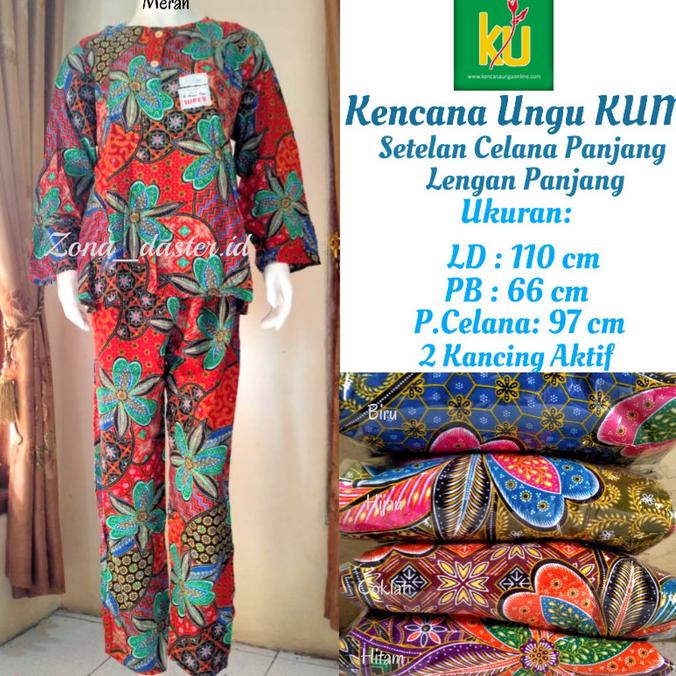 Setelan Celana Lengan Panjang Kencana Ungu Label Merah Super