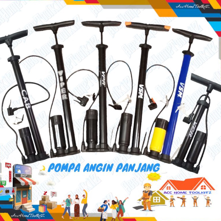 Top Design Pompa Angin Sepeda Motor Mobil Tabung Meter Black ASLI ORIGINAL 100% ORI / VPR/VIPER/VSM/