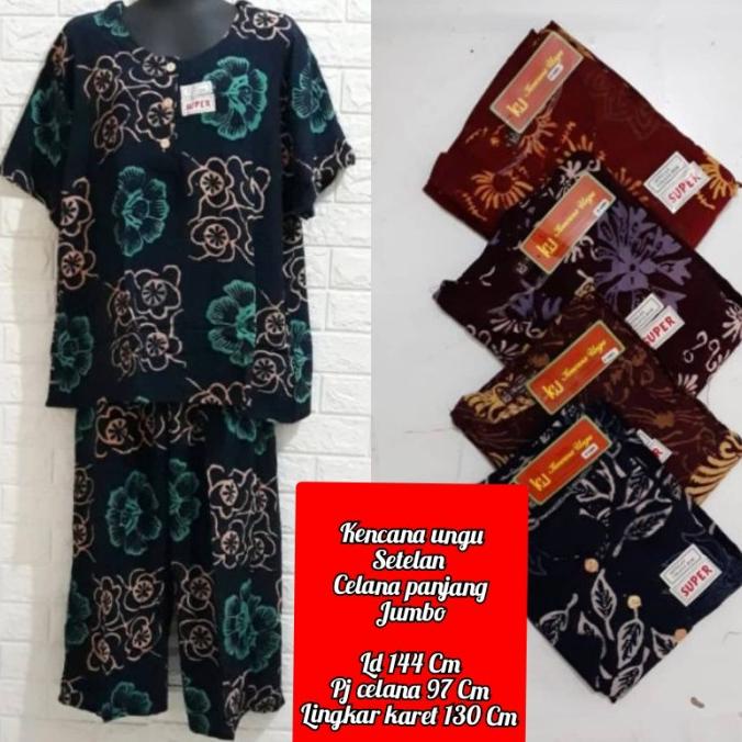 SETELAN CELANA PANJANG JUMBO CM KENCANA UNGU