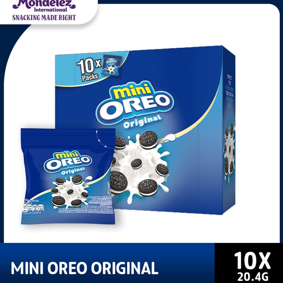 

5.5 HARGA GROSIR Mini Oreo Biskuit Original Pcs 20.4g Untuk Traveling X 10