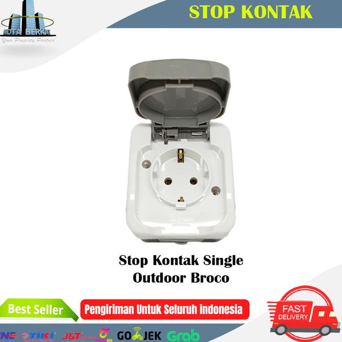 :>:>:>:>] STOP KONTAK TUTUP SINGLE / STOP KONTAK OUTDOOR BROCO