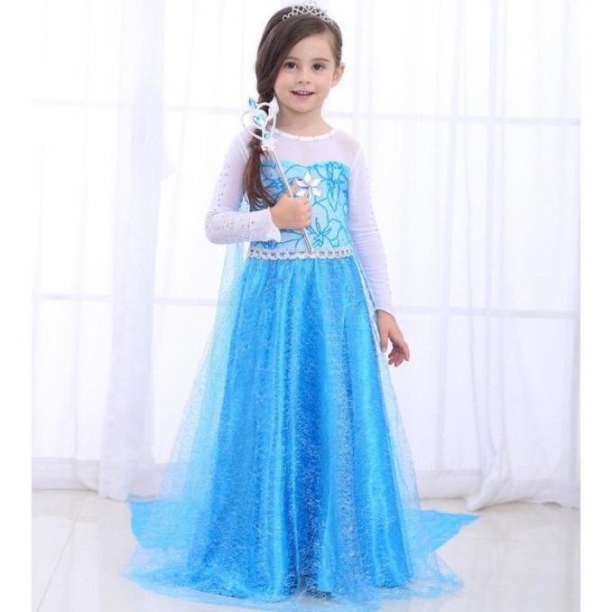 Dress Frozen Elsa Gaun Elsa Kostum Frozen Elsa