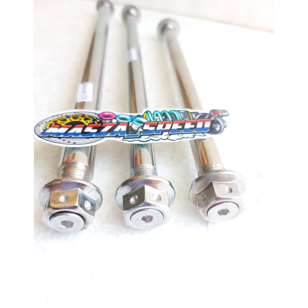 Promo Spesial AS RODA DEPAN AS TENGAH ARM KAZE AS RODA BELAKANG ARM KAZE MANISAN STEINLESS BAUT L Go