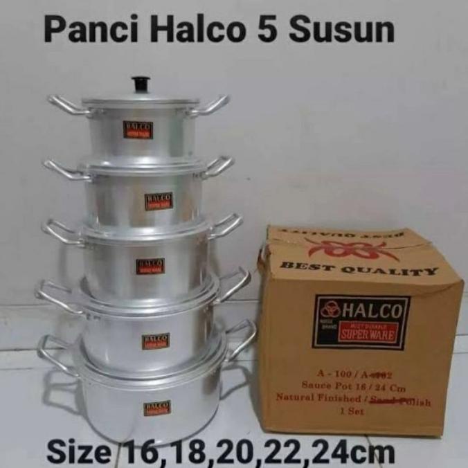 ```````] Panci Susun Halco 5 set Alumunium