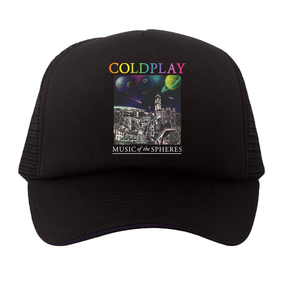 Topi Trucker Musik Coldplay Logo Band Galaxy