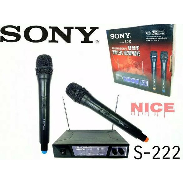 Sony Microphone Mic Double Wireless Sony S-222 .UHF System extra bass