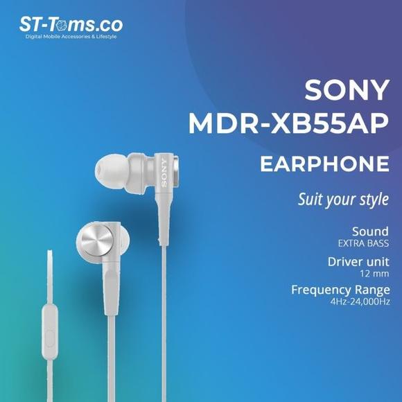 Sony In-Ear Extra Bass Headphone MDR-XB55AP XB 55AP - Putih
