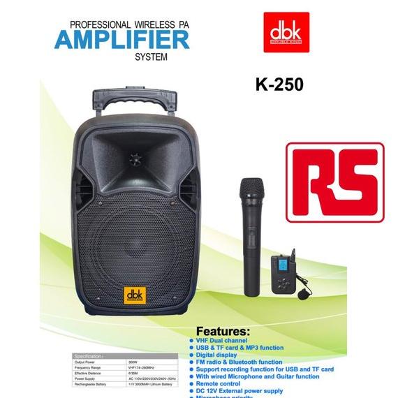 Speaker PORTABLE DBK K250 15 Inch original