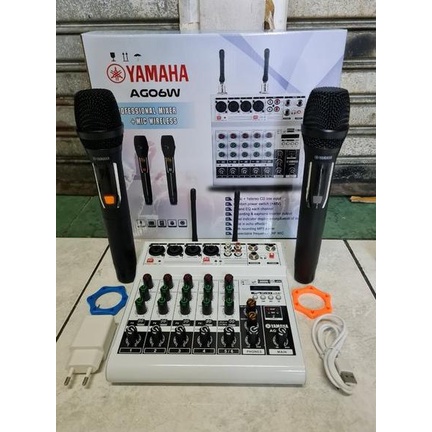 yamaha ag06w ag 06w 06 mixer audio 6CH free 2 microphone wireless