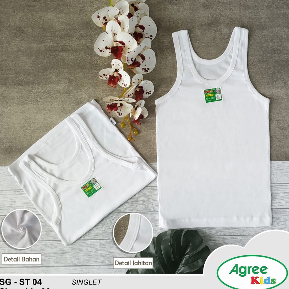 Barang baruMm3M7 Isi 3Pcs Dalam Singlet Anak Perempuan Laki-laki 1-15 Tahun Kaos Putih Katun Serap A