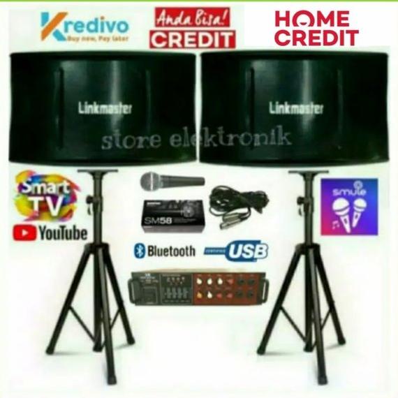 Paket Karaoke Sound System Linkmaster 10 Inc Upgrade Ampli Mixer Power