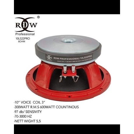 SALE Speaker komponen rdw 10ls22 pro 10inch 10 ls22 pro mid original