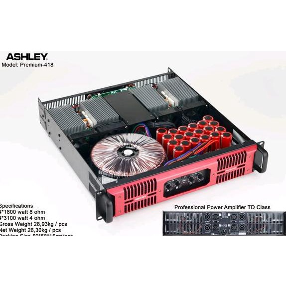 FREE ONGKIR Power Premium-418 Ashley 4 Channel class TD original 4 X 1800 8ohm