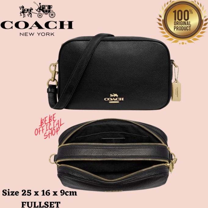 [ORIGINAL] COACH Jes Crossbody Black In Pebbled Leather / Tas Coach