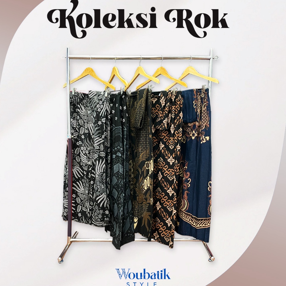 ✨Mall✨ WOUBATIK STYLE - Rok Batik Bawahan Kebaya Modern Wanita Motif Lengkap Pinggang Karet Rok Bati