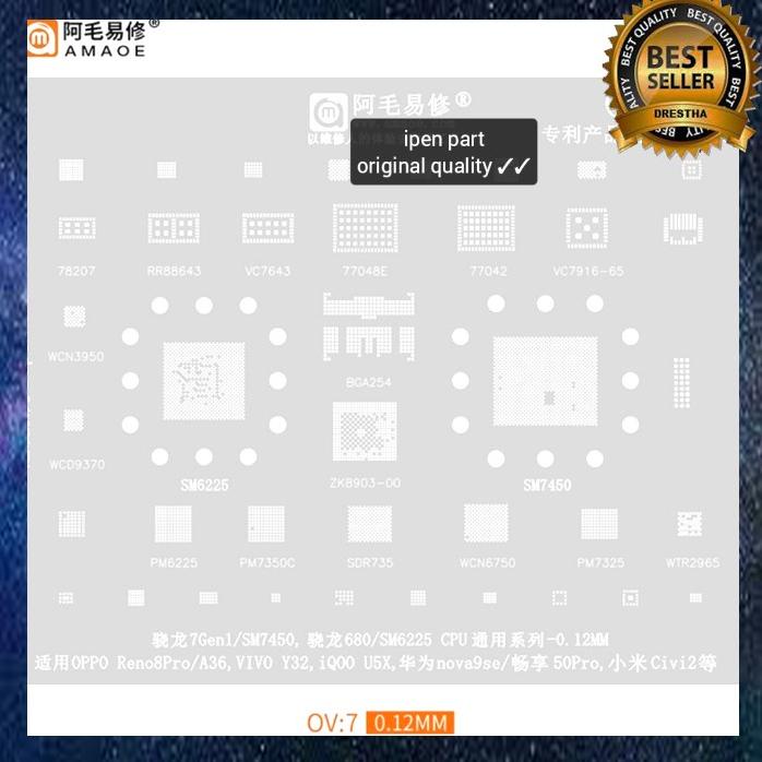 Plat Cetakan Ov7 Sdr735 Wcd9370 Sm6225 Sm7450 Bga Stencil 0Rry