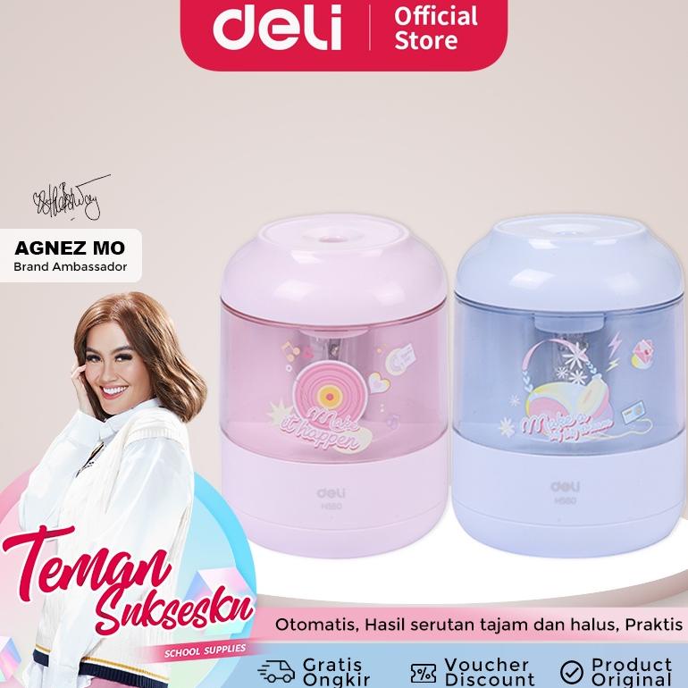 

[DELI X AGNEZ MO] Deli Electric Rotary Sharpener / Rautan Pensil Otomatis Hasil Runcing dan Halus CH560